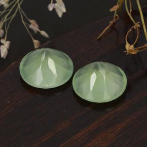 Gemas de prehnita verde natural de 11,55 ct, corte redondo, translúcido