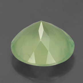 Prehnita verde natural de 5,88 ct, corte redondo, translúcido
