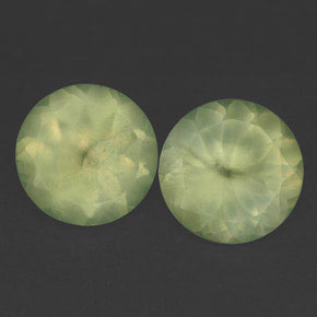 Gemas de prehnita verde natural de  ct, transparente, transparente / translúcido