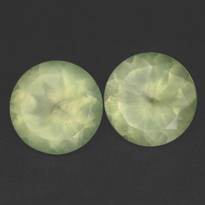 Gemas de prehnita verde natural de  ct, transparente, transparente / translúcido