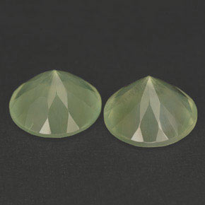 Gemas de prehnita verde natural de  ct, transparente, transparente / translúcido