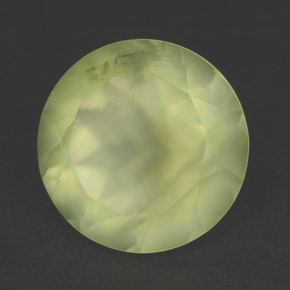 Prehnita verde natural de 5,78 ct, corte redondo, translúcido