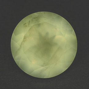 Prehnita verde natural de 5,78 ct, corte redondo, translúcido
