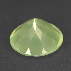 Prehnita verde natural de 5,78 ct, corte redondo, translúcido