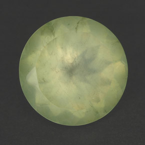 Prehnita verde natural de 5,90 ct, corte redondo, transparente