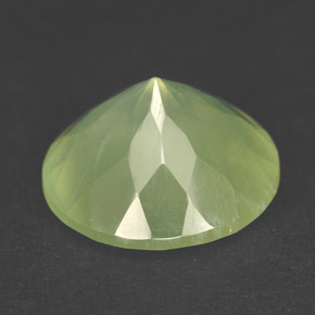 Prehnita verde natural de 5,90 ct, corte redondo, transparente