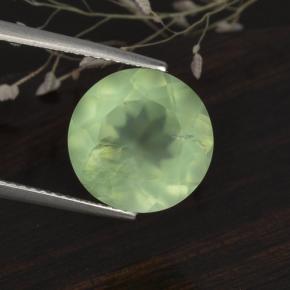 Prehnita verde natural de 5,61 ct, corte redondo, translúcido