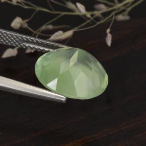 Prehnita verde natural de 5,61 ct, corte redondo, translúcido