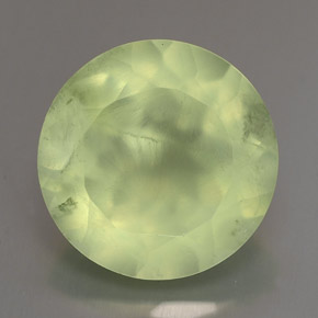 Prehnita verde natural de 6,02 ct, corte redondo, transparente