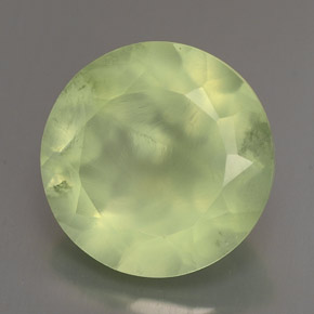 Prehnita verde natural de 6,02 ct, corte redondo, transparente