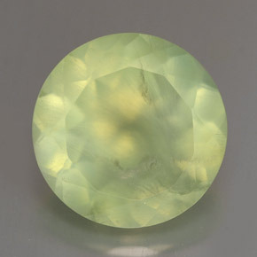 Prehnita verde natural de 5,84 ct, corte redondo, transparente
