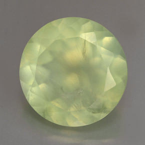 Prehnita verde natural de 5,84 ct, corte redondo, transparente