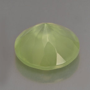 Prehnita verde natural de 5,84 ct, corte redondo, transparente