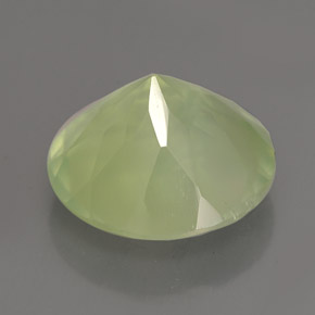 Prehnita verde natural de 5,77 ct, corte redondo, transparente