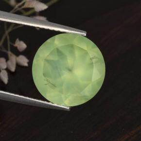 Prehnita verde natural de 5,62 ct, corte redondo, translúcido