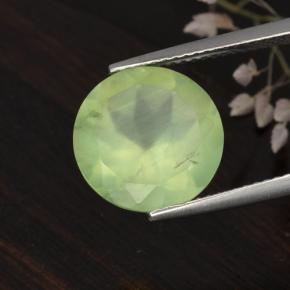 Prehnita verde natural de 5,62 ct, corte redondo, translúcido