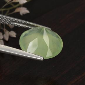 Prehnita verde natural de 5,62 ct, corte redondo, translúcido