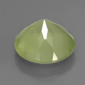 Prehnita verde natural de 6,01 ct, corte redondo, transparente