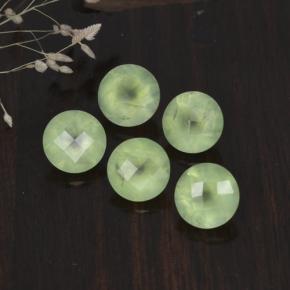Gemas de prehnita verde natural de 9,38 ct, corte redondo, translúcido