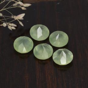 Gemas de prehnita verde natural de 9,38 ct, corte redondo, translúcido