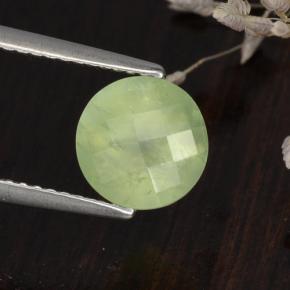 Prehnita verde natural de 1,91 ct, corte redondo, translúcido