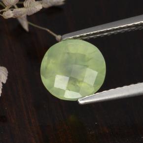 Prehnita verde natural de 1,91 ct, corte redondo, translúcido