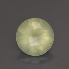 Prehnita verde natural de 1,85 ct, corte redondo, transparente