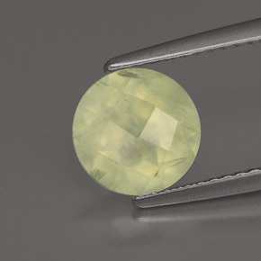 Prehnita verde natural de 1,89 ct, transparente, transparente / translúcido