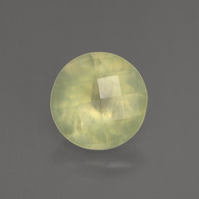 Prehnita verde natural de 1,93 ct, corte redondo, transparente