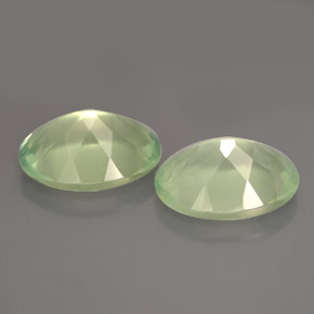 Gemas de prehnita verde natural de  ct, transparente, transparente / translúcido