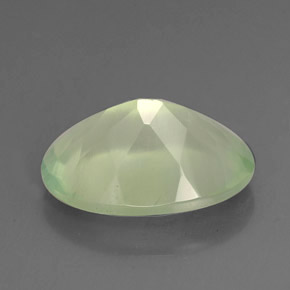 Prehnita verde natural de 5,71 ct, corte óvalo, transparente