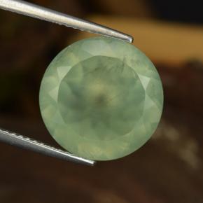 Prehnita verde natural de 9,04 ct, corte redondo, translúcido