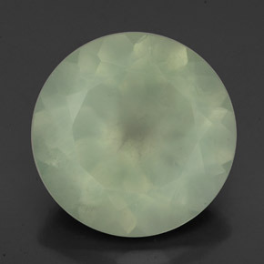 Prehnite Verde natural de 8.54 ct, Corte Redondo, Translúcido