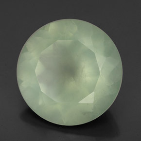Prehnite Verde natural de 8.54 ct, Corte Redondo, Translúcido