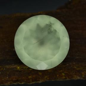Prehnita verde natural de 9,44 ct, corte redondo, translúcido