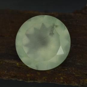 Prehnita verde natural de 9,44 ct, corte redondo, translúcido
