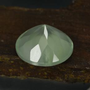 Prehnita verde natural de 9,44 ct, corte redondo, translúcido
