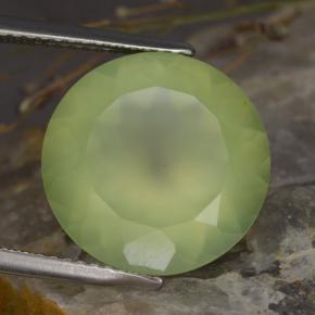 Prehnita verde natural de 8,86 ct, corte redondo, translúcido