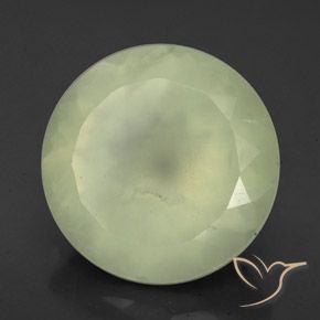 Prehnite Olive Green  natural de 9.06 ct, Redondo, Translúcido