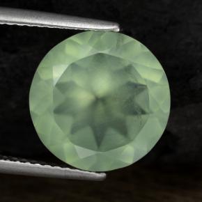 Prehnita verde natural de 5,73 ct, corte redondo, translúcido