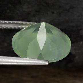 Prehnita verde natural de 5,73 ct, corte redondo, translúcido