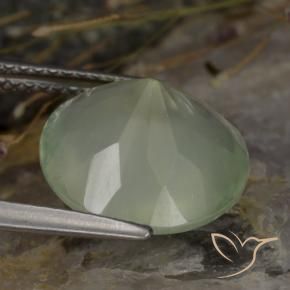 Prehnita verde natural de 5,76 ct, corte redondo, transparente