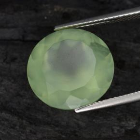 Prehnite Olive Green  natural de 9.54 ct, Corte Redondo, Translúcido