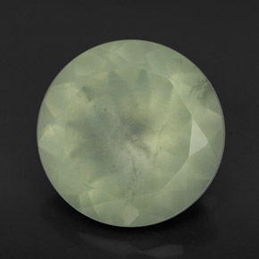 Prehnita verde natural de 5,47 ct, corte redondo, translúcido