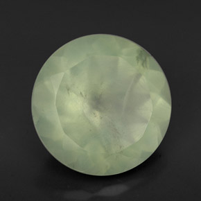 Prehnita verde natural de 5,47 ct, corte redondo, translúcido