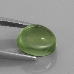 Prehnita verde natural de 2,58 ct, corte óvalo, translúcido