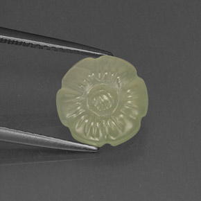 Prehnita verde natural de 2,98 ct, forma elegante, translúcido