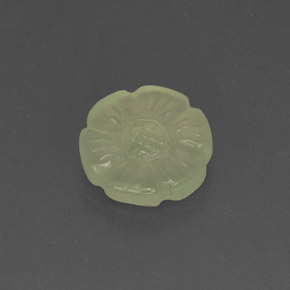 Prehnita verde natural de 2,98 ct, forma elegante, translúcido