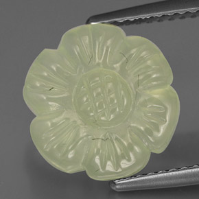 Prehnita verde natural de 4,85 ct, forma elegante, translúcido