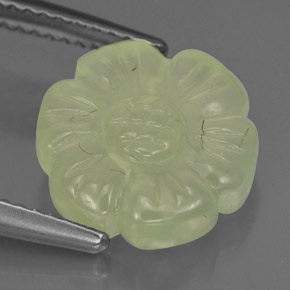 Prehnita verde natural de 4,85 ct, forma elegante, translúcido